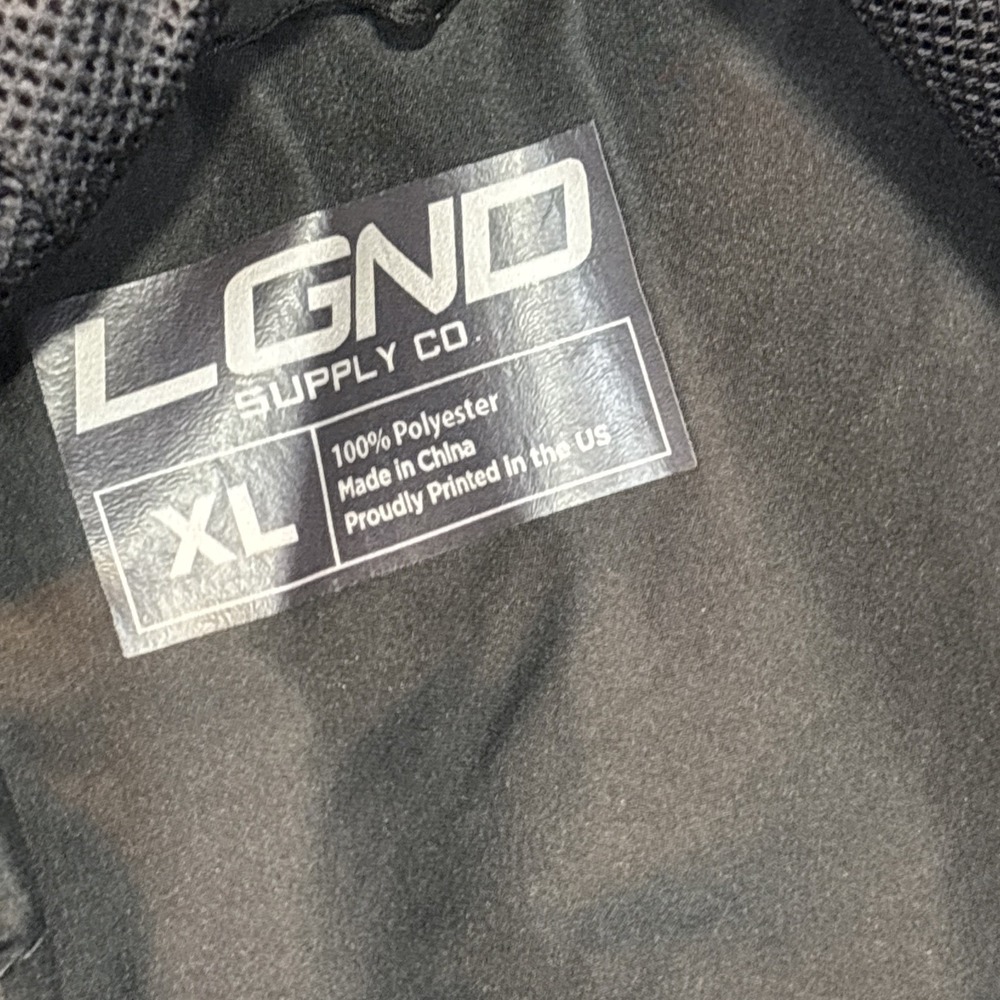 LGND Supply Co Men's Windbreaker Jacket Black Zip-Up Hooded XL - Picture 2 of 8